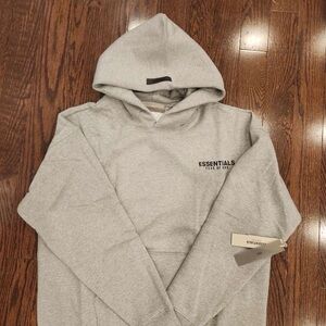 Essentials Light Gray Men's Hoodie